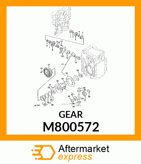 GEAR, GEAR (L), DIFFERENTIAL (T=16) M800572