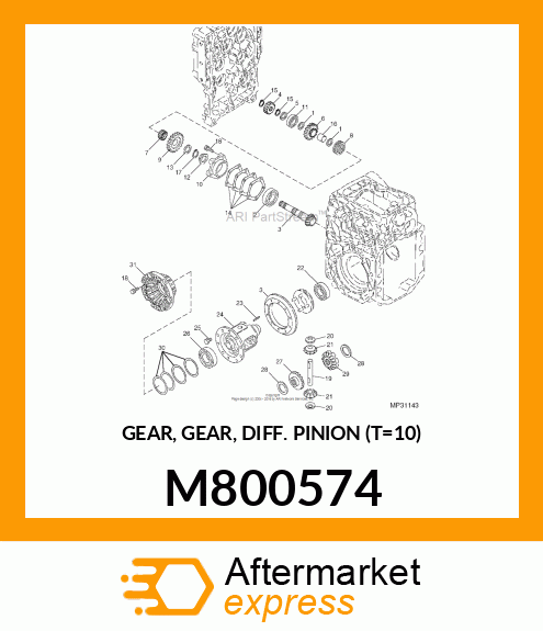 GEAR, GEAR, DIFF. PINION (T=10) M800574