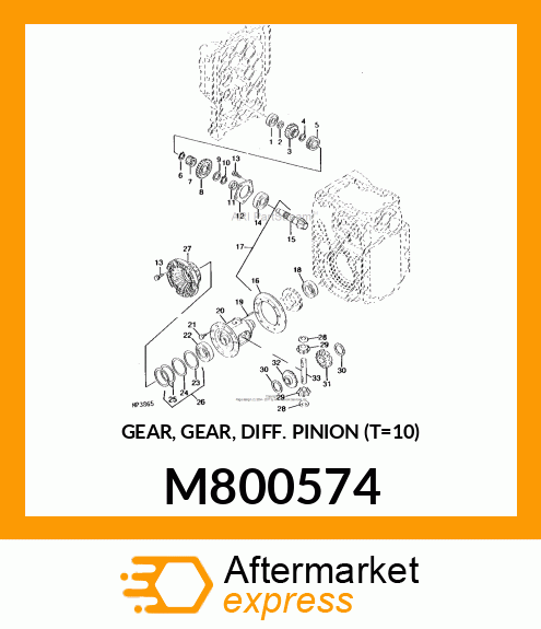 GEAR, GEAR, DIFF. PINION (T=10) M800574