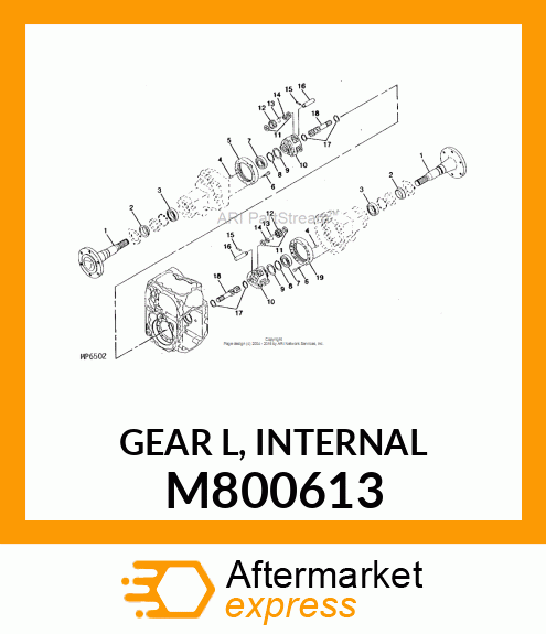 GEAR, GEAR (L), INTERNAL M800613