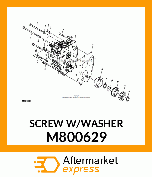 SCREW WITH WASHER, BOLT W/WASHER 8 M800629