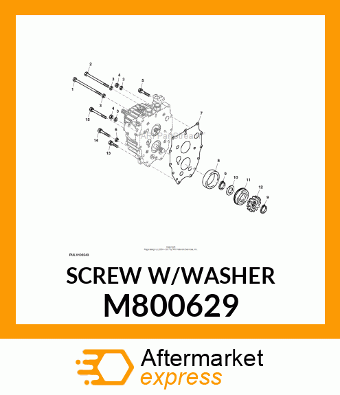 SCREW WITH WASHER, BOLT W/WASHER 8 M800629