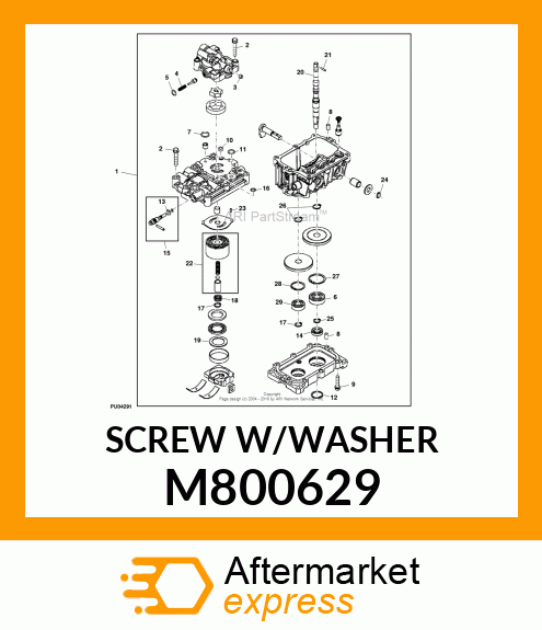 SCREW WITH WASHER, BOLT W/WASHER 8 M800629