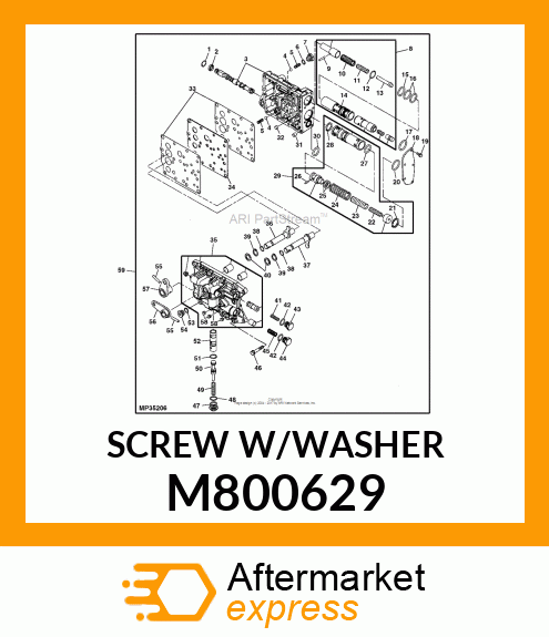 SCREW WITH WASHER, BOLT W/WASHER 8 M800629