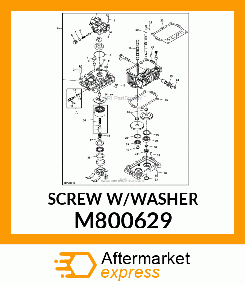 SCREW WITH WASHER, BOLT W/WASHER 8 M800629