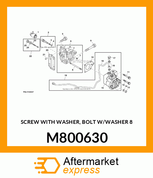 SCREW WITH WASHER, BOLT W/WASHER 8 M800630