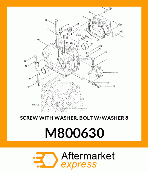 SCREW WITH WASHER, BOLT W/WASHER 8 M800630