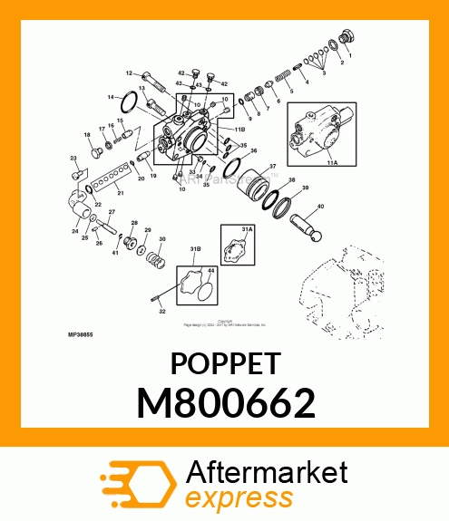 POPPET, POPPET, SAFETY VALVE M800662