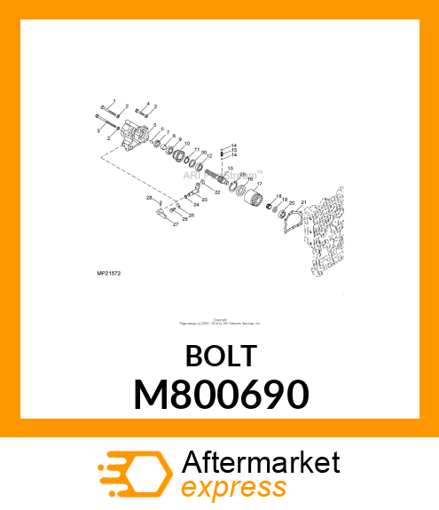 BOLT, M8 X 130LG M800690