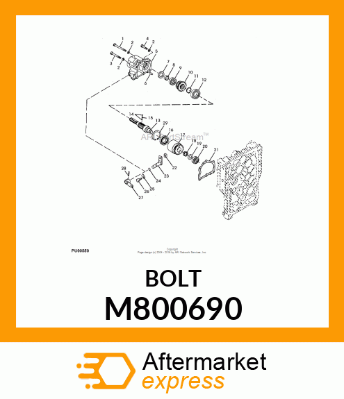 BOLT, M8 X 130LG M800690