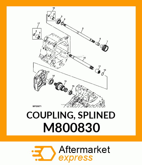 COUPLING, SPLINED M800830