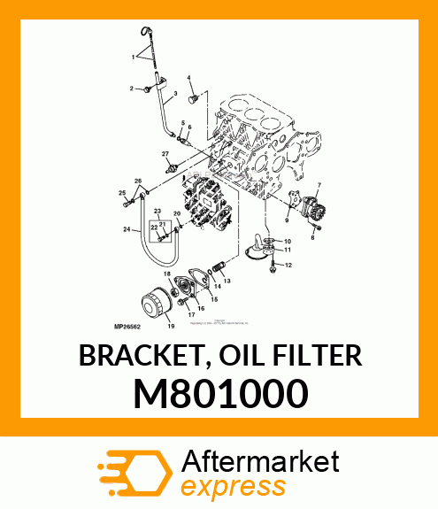 BRACKET, OIL FILTER M801000