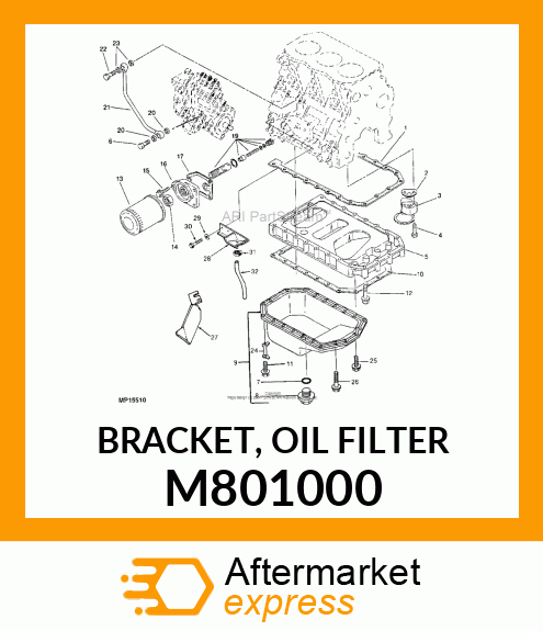 BRACKET, OIL FILTER M801000