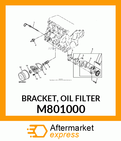 BRACKET, OIL FILTER M801000