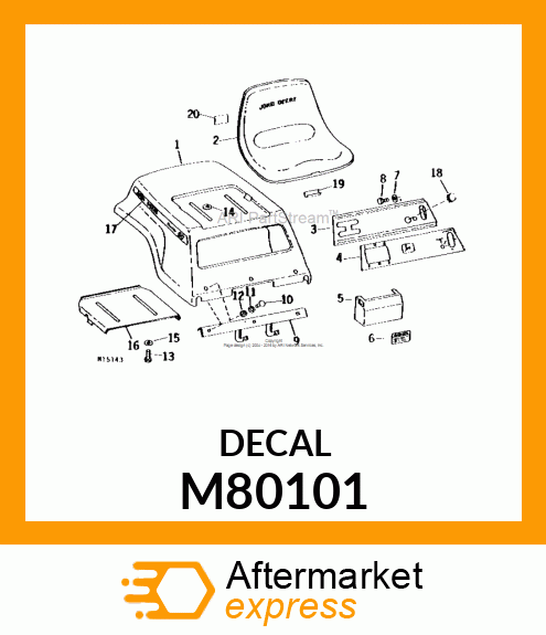 Label Lh Hood Trimstrip E M80101