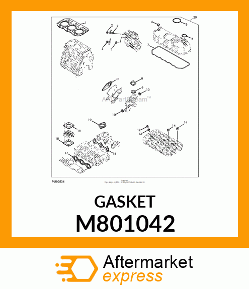 GASKET,EXHUAST MANIFOLD M801042