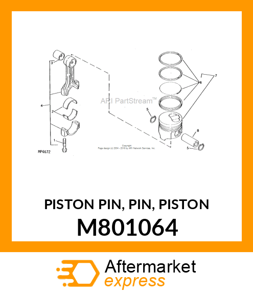 PISTON PIN, PIN, PISTON M801064