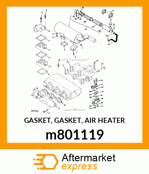 GASKET, GASKET, AIR HEATER m801119