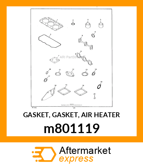 GASKET, GASKET, AIR HEATER m801119