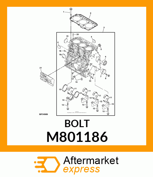 BOLT, CYLINDER HEAD M801186