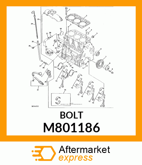 BOLT, CYLINDER HEAD M801186