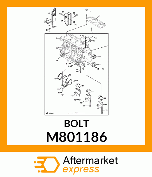 BOLT, CYLINDER HEAD M801186