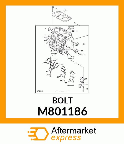 BOLT, CYLINDER HEAD M801186