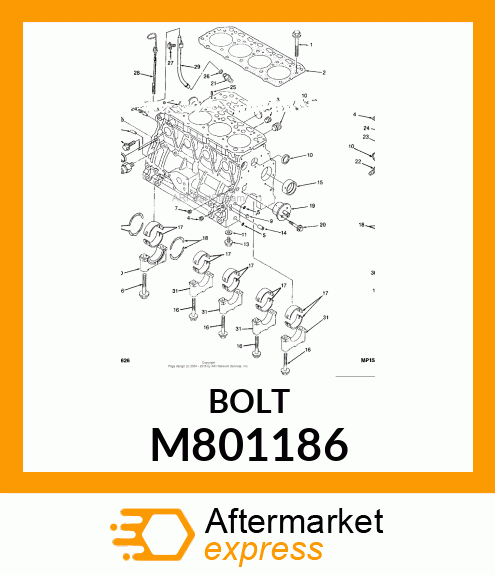 BOLT, CYLINDER HEAD M801186