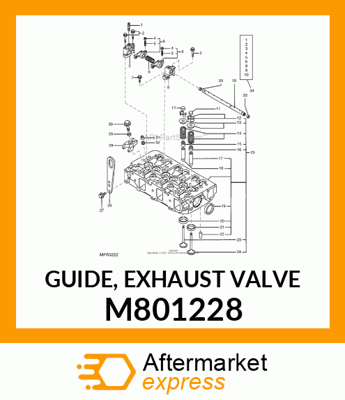 GUIDE, EXHAUST VALVE M801228