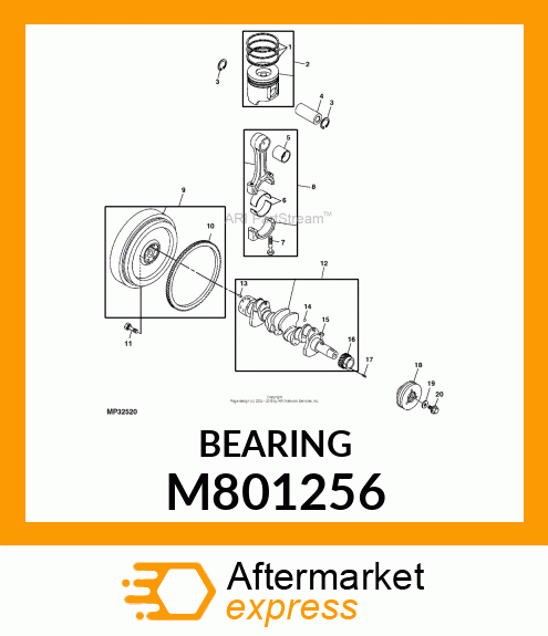 BEARING, PISTON PIN M801256