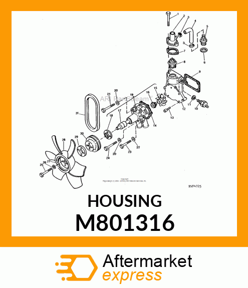 Housing - HOUSING, HOUSING, THERMOSTAT M801316