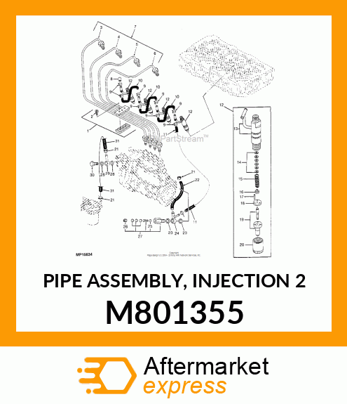 PIPE ASSEMBLY, INJECTION 2 M801355