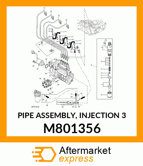 PIPE ASSEMBLY, INJECTION 3 M801356