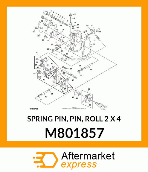 SPRING PIN, PIN, ROLL 2 X 4 M801857