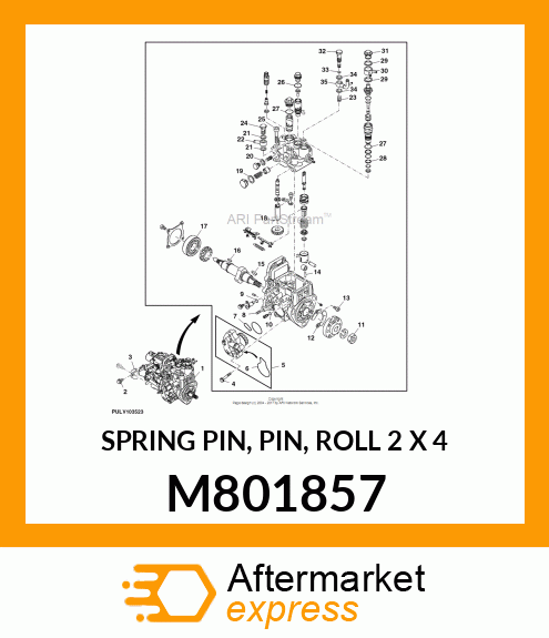 SPRING PIN, PIN, ROLL 2 X 4 M801857