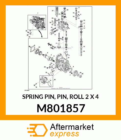 SPRING PIN, PIN, ROLL 2 X 4 M801857