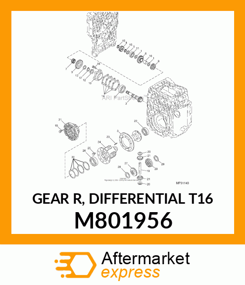 GEAR, GEAR (R), DIFFERENTIAL (T=16) M801956