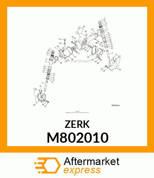 LUBRICATION FITTING, NIPPLE, GREASE M802010