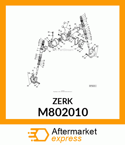 LUBRICATION FITTING, NIPPLE, GREASE M802010