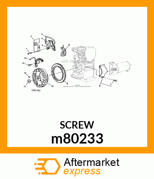 SCREW, ARMATURE MOUNTING m80233