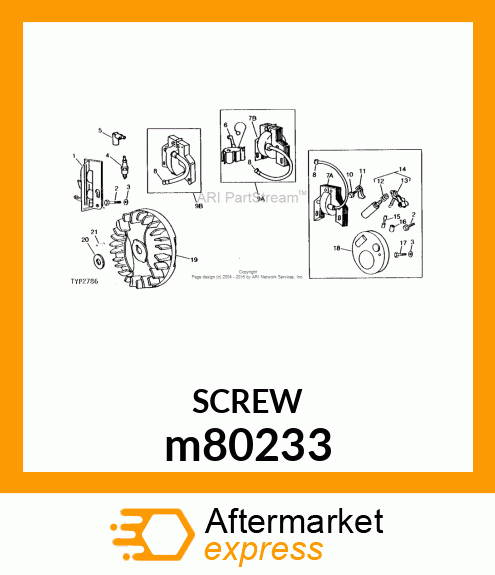 SCREW, ARMATURE MOUNTING m80233