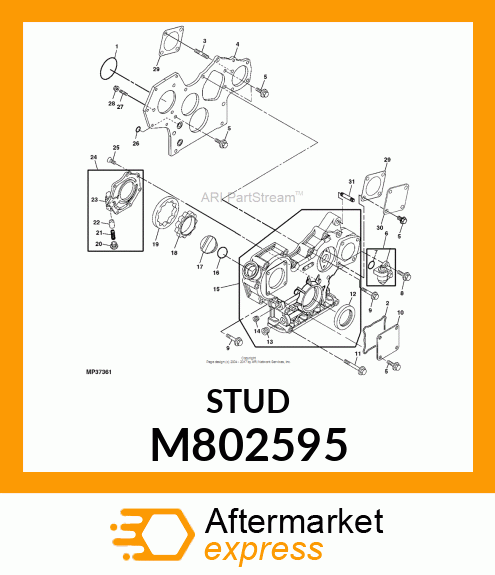 STUD, 8 X 30 M802595