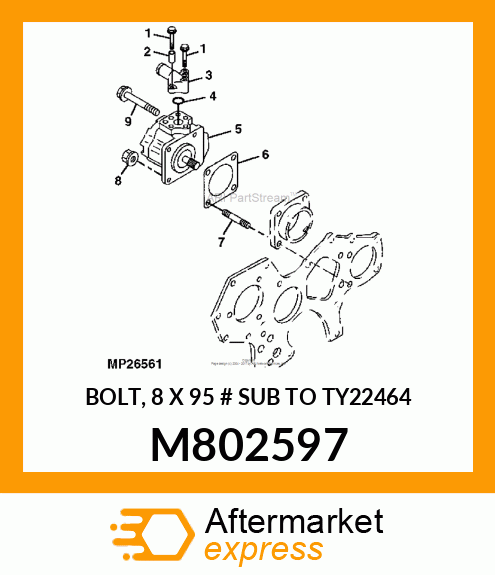 BOLT, 8 X 95 # SUB TO TY22464 M802597