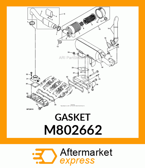 GASKET, SILENCER M802662