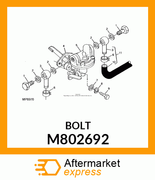 BOLT W/HEX HEAD M802692