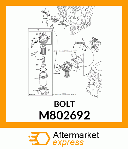 BOLT W/HEX HEAD M802692