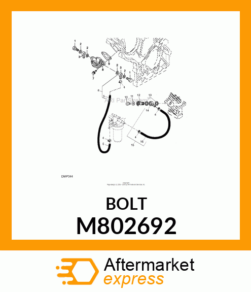 BOLT W/HEX HEAD M802692