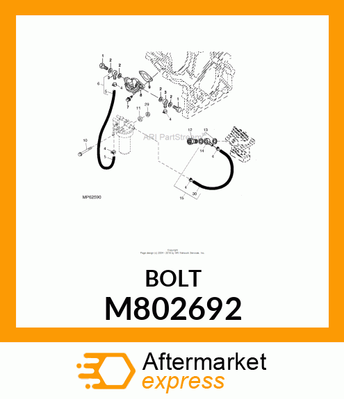 BOLT W/HEX HEAD M802692