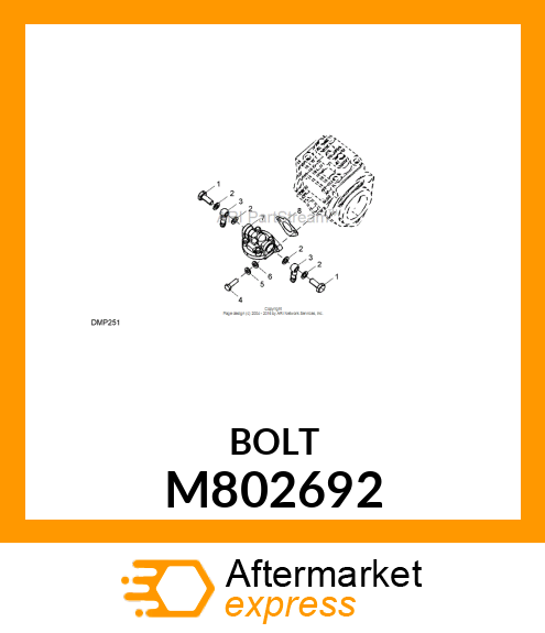 BOLT W/HEX HEAD M802692