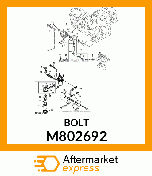 BOLT W/HEX HEAD M802692